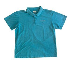 Columbia Large Wingard II Solid Pique‎ Teal Men’s Polo Shirt